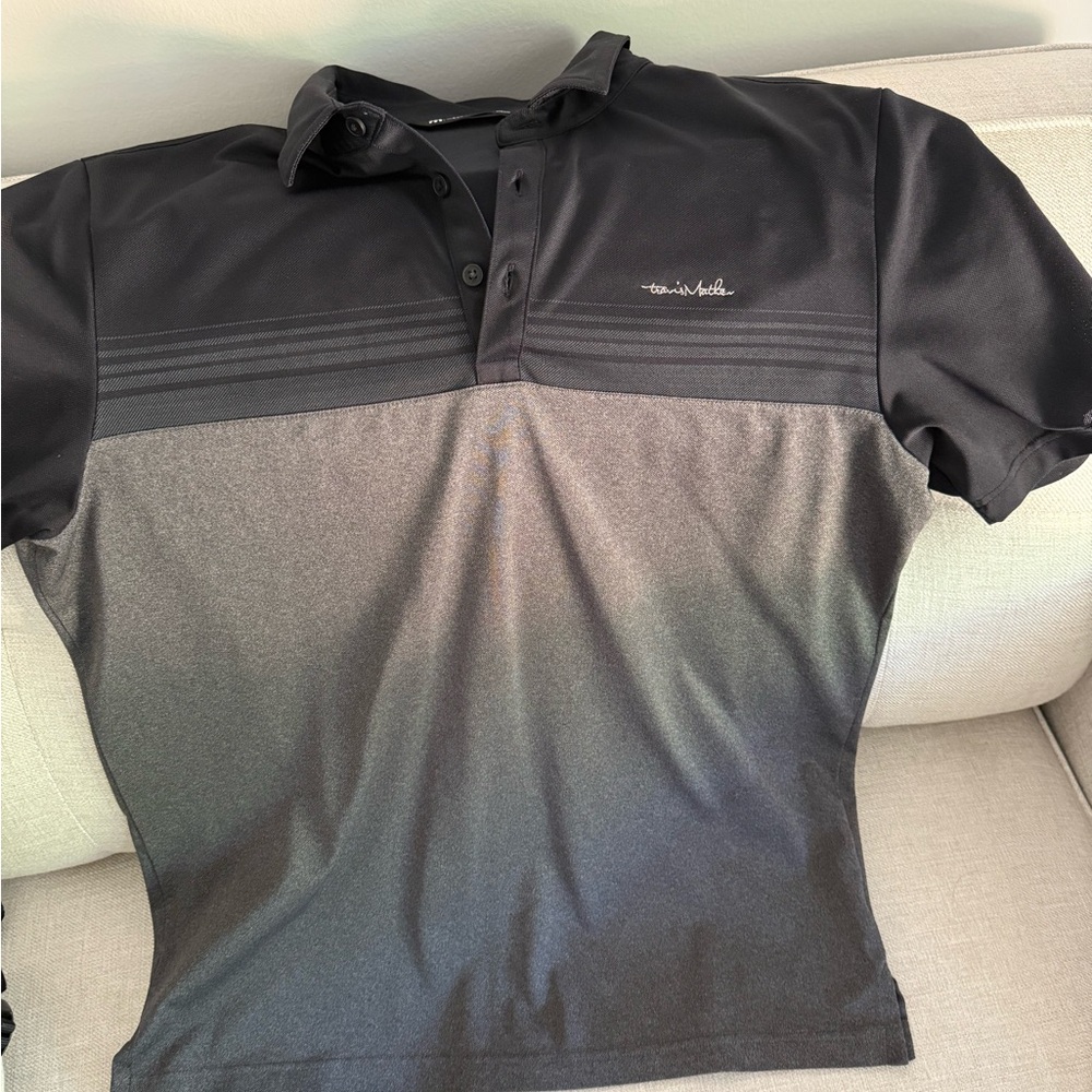 Travis Mathew Black and Gray Polo Shirt